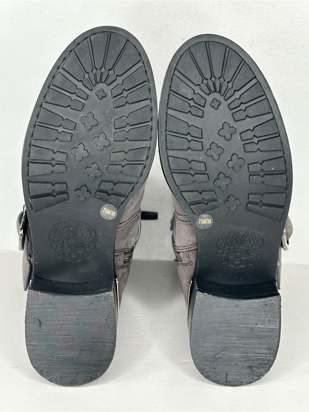 Vince Camuto Wethima Suede Ankle Harness Boots in Charcoal Gray Moto Sz 7.5 - Picture 5 of 9